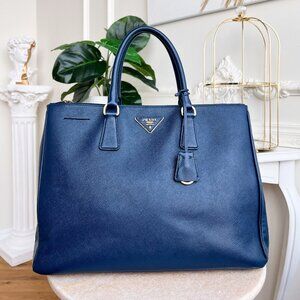 Authentic Prada saffiano dark blue tote galleria handbag B0888
